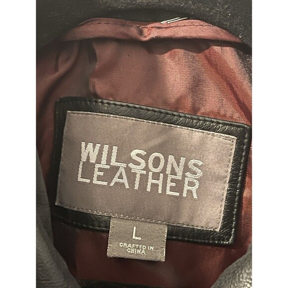 Wilsons Leather Womens Black Leather Jacket Coat Sz L Long Sleeve Pockets 90’s - Picture 3 of 15
